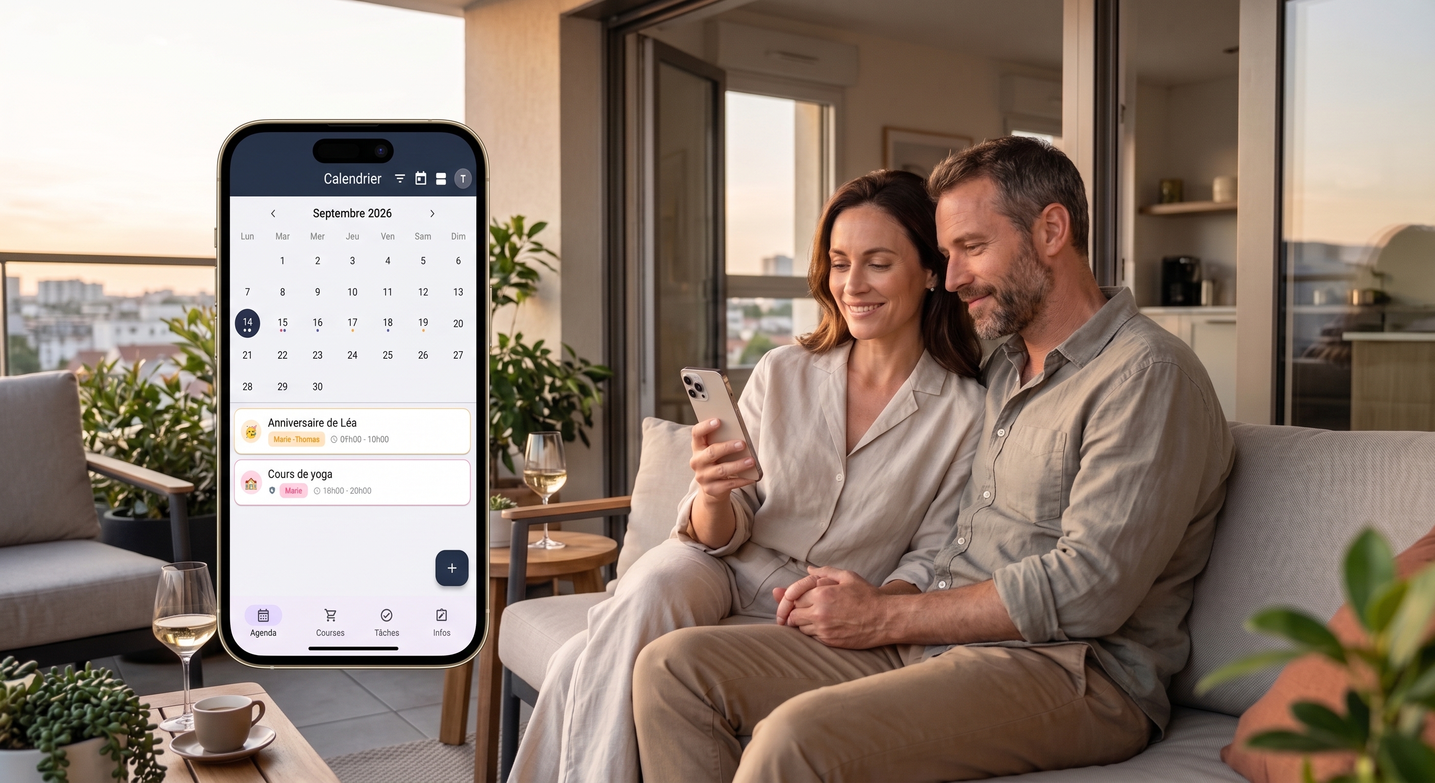 Un couple détendu qui consulte Casawall ensemble