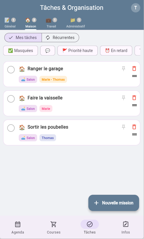 Capture tâches